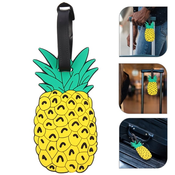 Raindrops Travel Luggage Bag Tag Pineapple ID Labels Tag for Baggage Suitcase (Yellow)
