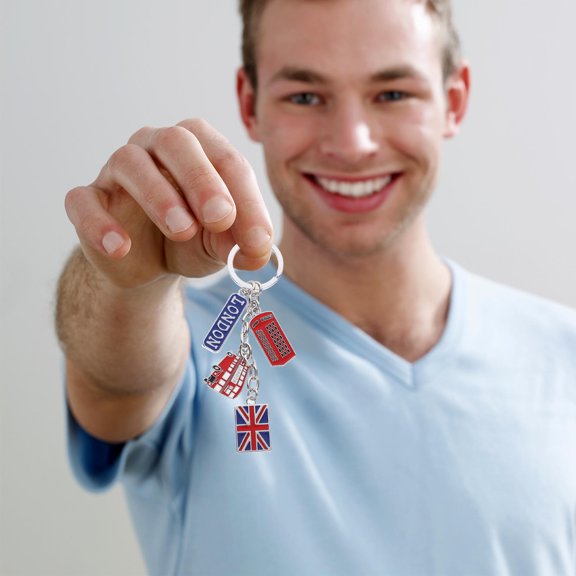 Raindrops UK Flag Metal Keychain 1 Set Souvenir Keychain Union Jack Car Bag Charms