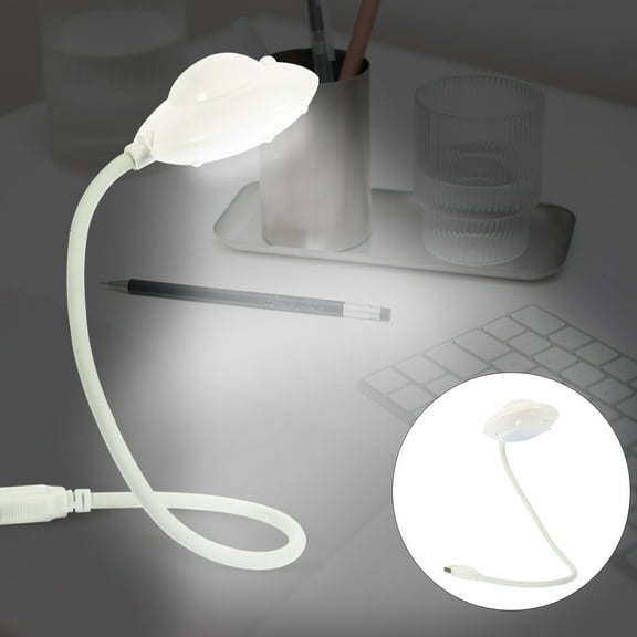 Raindrops White Desk Reading Lamp for Bedrooms and Dorms with Mild Light Comfortable USB Charging Table Lamp 7.87 Inches Back to School
