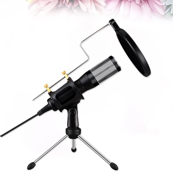 Raindrops USB Plug and Play Microphone Computer Conference Desktop Voice Chat Ultra Long Distance Microphone (Black)