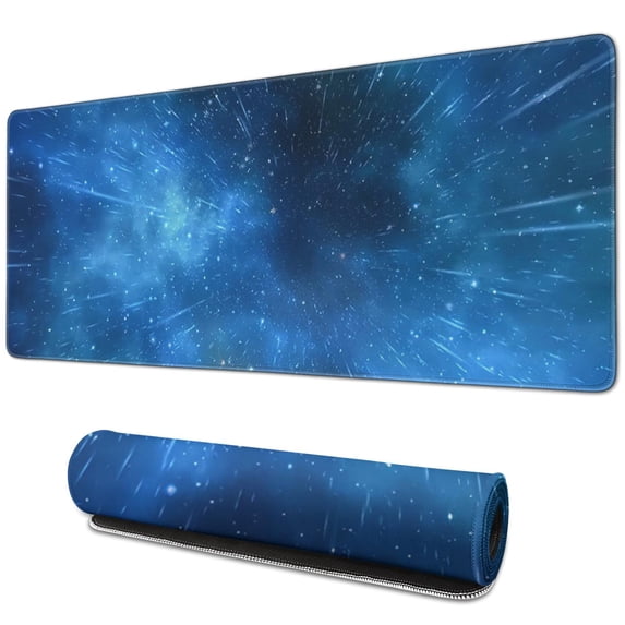 Raindrops Under the Blue Night Sky mousepad Gamingwaterproofno Slip for Office Home Work GamingmousematRubber Base Mousepad with Stitched Edges 31.5x11.8inches