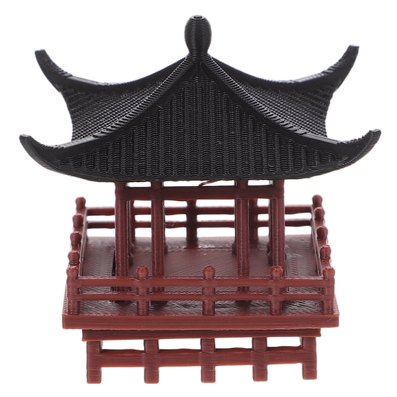 Raindrops Vintage Chinese Pavilion Figurine Multi-Color Plastic Garden and Aquarium Ornament