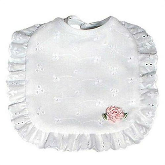 Raindrops Unisex Baby Eyelet Girl Bib, Pink Bud