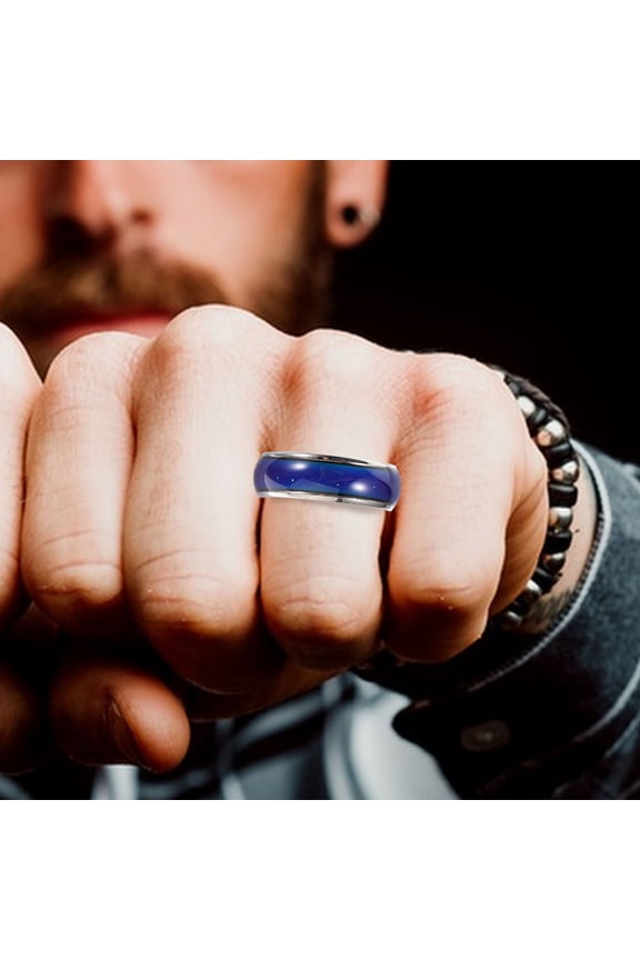 Color Changing Mood Ring for Finger Made of Stainless Steel Size 15.6mm