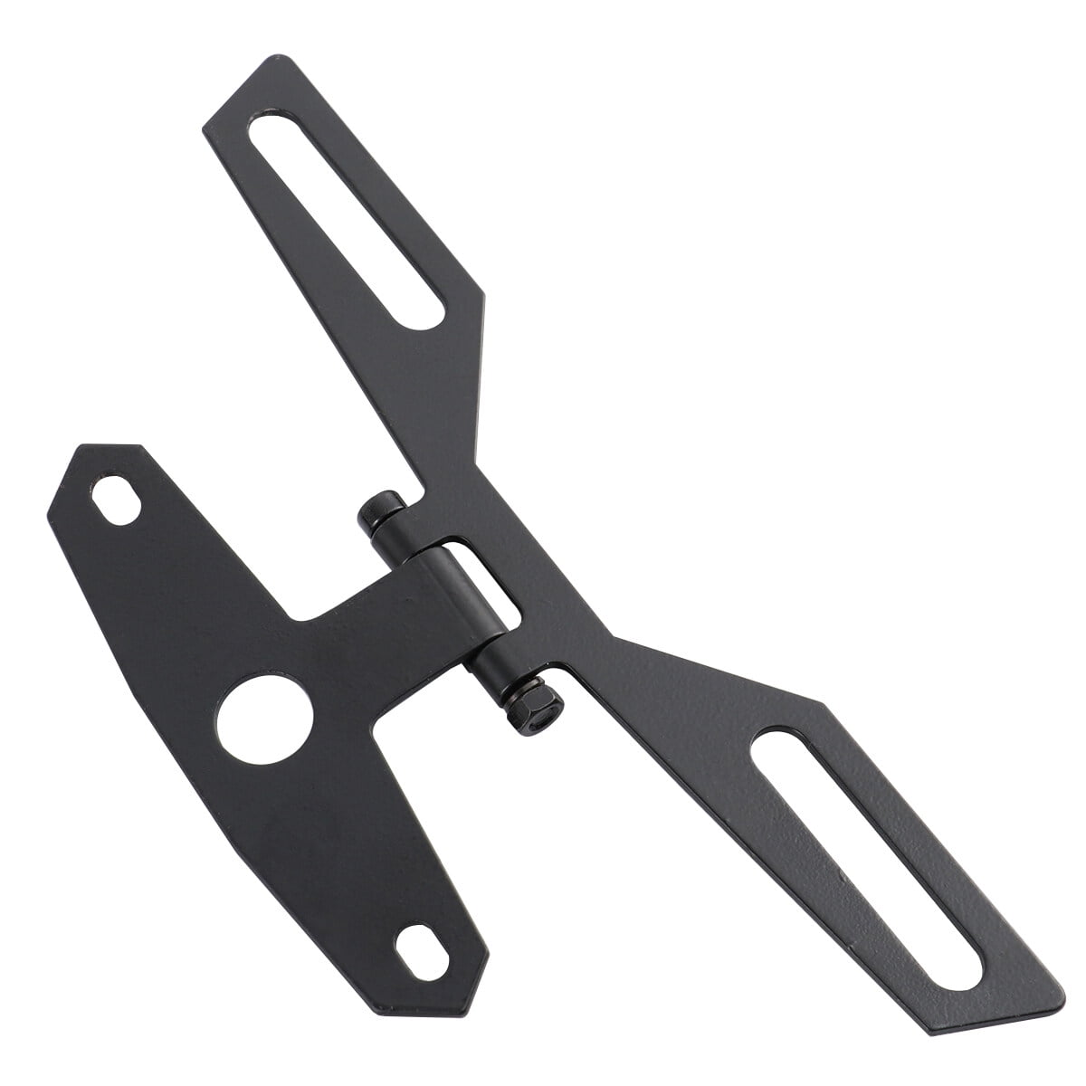 Raindrops Universal License Plate Light Bracket Adjustable Foldable Metal Rear Lamp Holder for Motorcycle (Black)