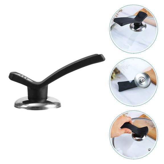Raindrops Black Bakelite and Stainless Steel Pot Lid Handle for Kitchen Cookware