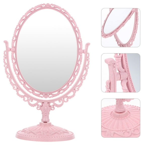 Raindrops Double-Sided Vanity Mirror with Rotation, Adjustable Degree for Child Use
