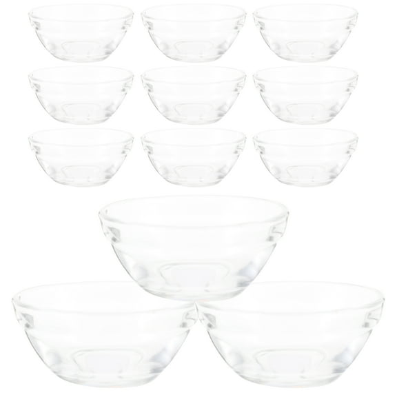 USHOBE Set of 12 Transparent Glass Serving Bowls, 2.4 x 2.4 Inches, and Stylish Tableware for Everyday Use