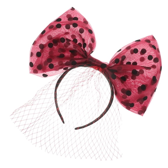 Raindrops Chic Red Bowknot Headband, Lightweight Tulle, Party Accessory