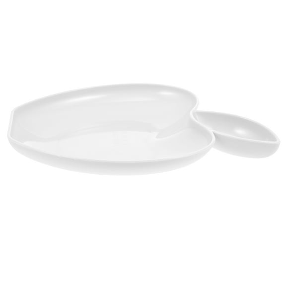 Raindrops Versatile White Dumpling Serving Plate with Sauce Tray for Cafes and Homes