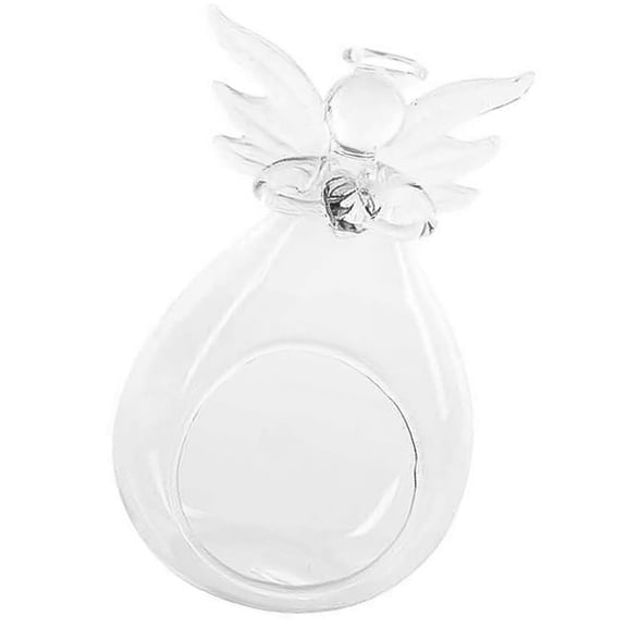 Raindrops  Vintage Christmas Candle Holder Crystal Glass Transparent Candlestick Angel