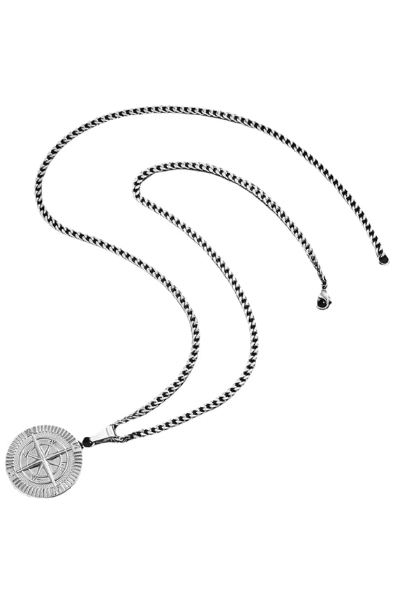 Stainless Steel Compass Necklace Nautical Pendant for Encouragement