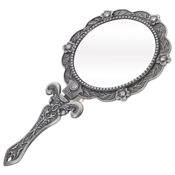 Raindrops Vintage Handheld Mirror, Compact Purse Mirror with Handle