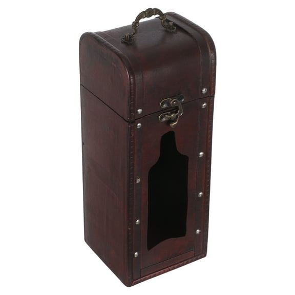 Raindrops Vintage Wooden Wine Container Red Decorative Wine Case for Storage