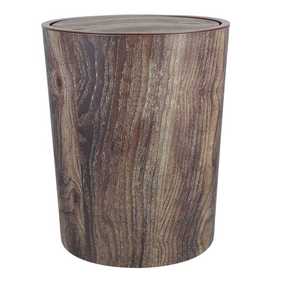 Raindrops Vintage Trash Can Plastic Retro Wood Grain Waste Paper Basket Big Capacity Decorative Recycling Garbage Bin For Office Home Kitchen Bathroom