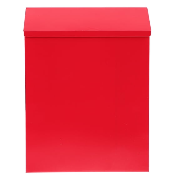 Red Iron Wall Mounted Mailbox for Home Use, Durable Outdoor Mail Organizer, 10.5 x 6.5 x 4.3 Inches