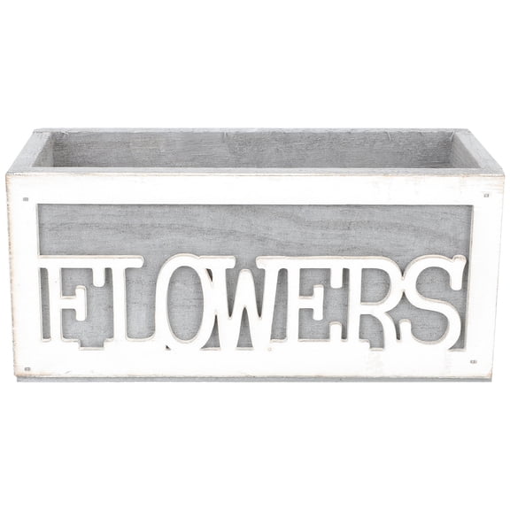 Raindrops Spring Flower Pot Grey Wooden 1Pcs 6.3x2.8in