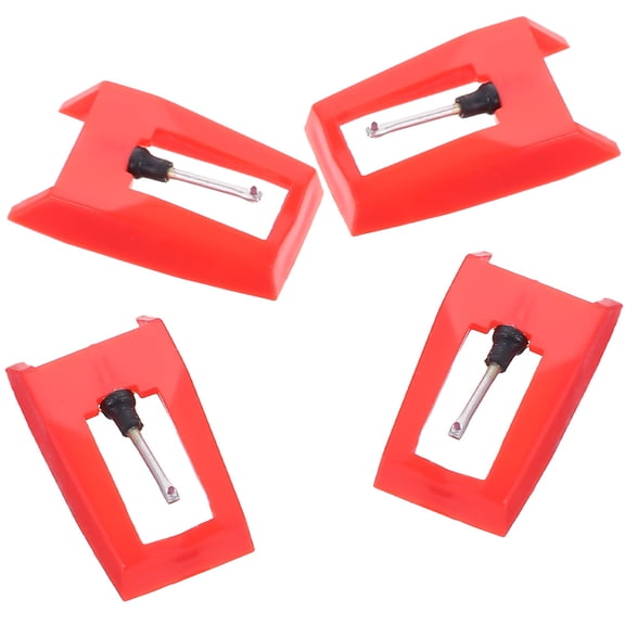 Raindrops Player Needle Replacement 4Pcs Red Plastic for Accurate Tone and Pure Sound Quality