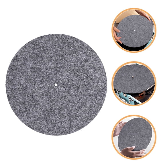 Raindrops Vinyl Slipmat Grey Felt Turntable Pad for Record Players with Nonslip and Noise Reduction