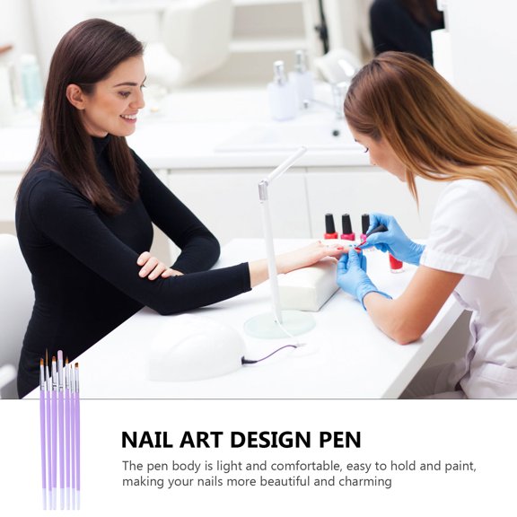 Raindrops Violet Nail Art Brush Pen for Line Painting, Plastic Manicure Tool for Womens Nail Design
