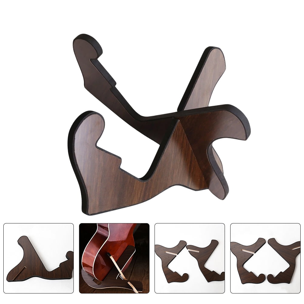Raindrops Coffee Wood Guitar Stand Foldable and Portable Holder, Stable Storage Rack for Indoor and Outdoor Use