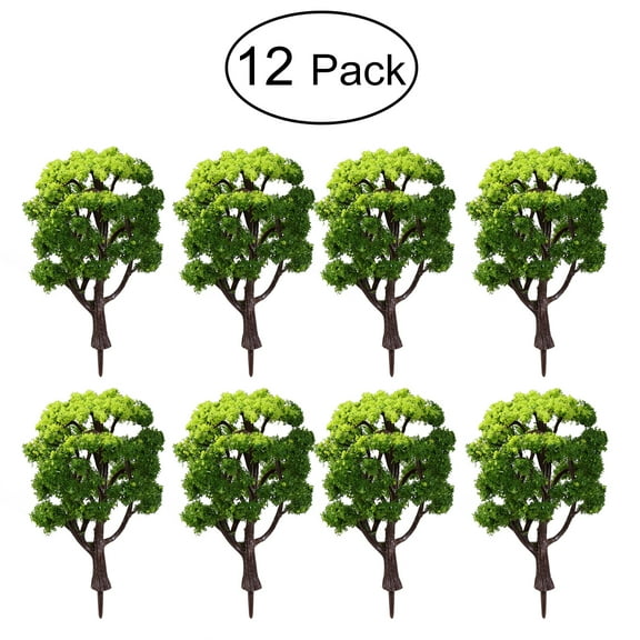 Raindrops WINOMO 12pcs 1:50 Train Scenery Landscape Model Trees (Green)