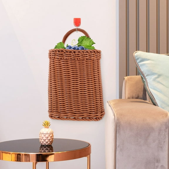 Raindrops Wall Hanging Storage Basket Hand Woven Large Mounted Vegetables Office