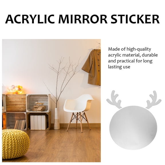 Raindrops Mirror Wall Decal Adhesive Silver Shape for Childrens Room Decoration 1Pc