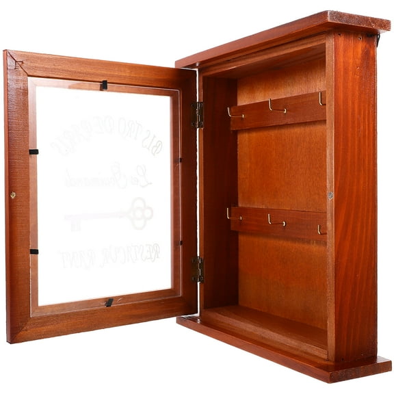 Raindrops Wooden Wall Key Organizer Box with Large Capacity for Home Storage