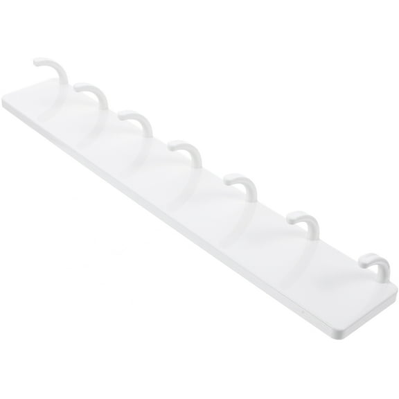 Raindrops 7-Hook Wall Mount Storage Rack for Kitchen Utensils, White Plastic Organizer
