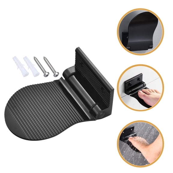 Raindrops Wall Mounted Black Shower Step For Elderly And Limited Mobility 1Pack