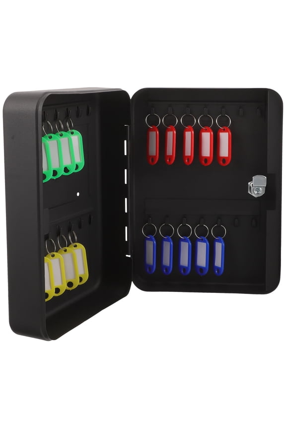 Wall Mounted Key Cabinet 1 Set Iron Keys Box Black 9.8x7.1x2.8in For Home And Office Use