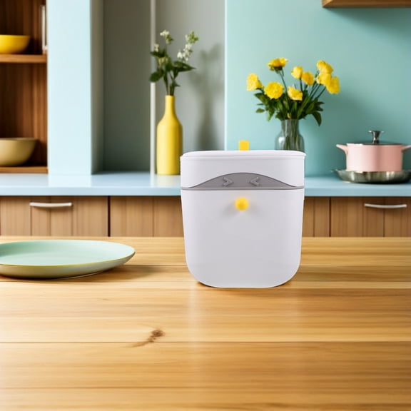 Raindrops Plastic Kitchen Trash Can with Lid for Cabinet Door Odor Isolation