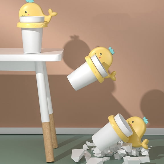 Raindrops Cute Yellow Toothbrush Holder Organizer Wall Mounted with Adhesive for Bathroom Storage