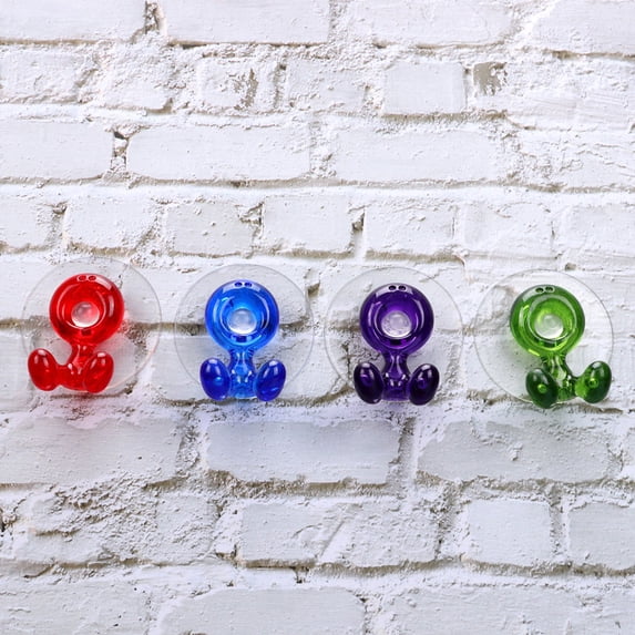 Raindrops Wall Mounted Toothbrush holder in Assorted Colors Made from Plastic for Bathroom Storage 4 Pieces