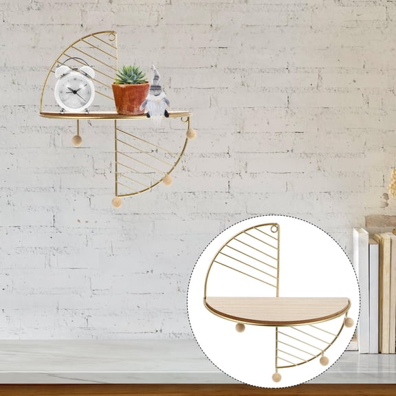 Raindrops  Wall Shelving Shelf for Hook Towels Keys Golden Storage Rack