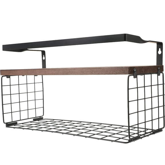 Raindrops  Wall-mounted Floating Shelf Bathroom Mirror with Countertop Shelves