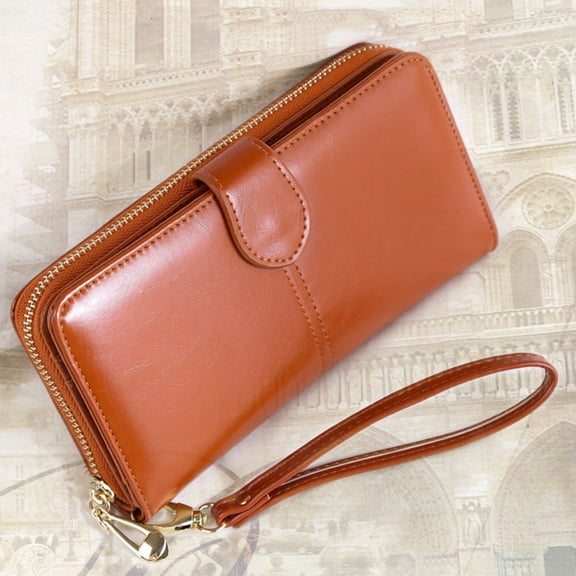 Raindrops Mobile Phone Bag Wallet Retro PU Large Capacity 1Pack for Women Daily Use