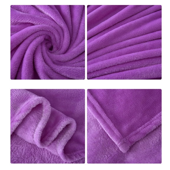 Raindrops Warm Flannel Blanket for Keeping Cozy at Home or Camping with Super Comfy Violet Color 65x93cm