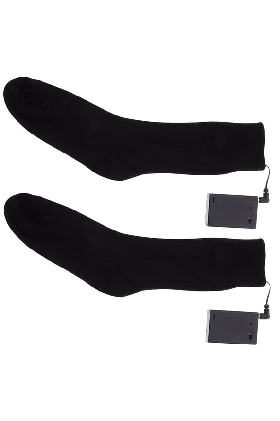 Battery Thermal Sock Black Cotton Double Layer Heated Sock for Outdoor Winter Foot Warmer