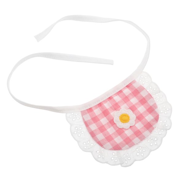 Raindrops Pet Drool Bib for Small Dogs and Cats in Multi Cotton Lace Trim 1Set