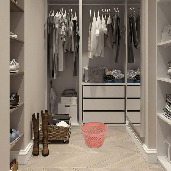 Raindrops Washing Hamper Plastic Laundry Basket Pink Odor Prevention Organizer 1Pack