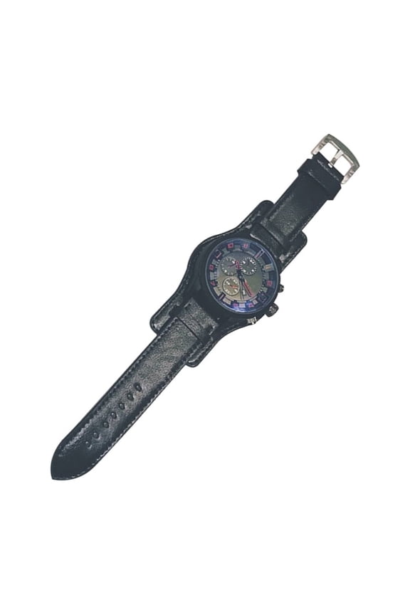 Watch for Men Black Strap Large Dial Quartz Timepiece Gift for Friends