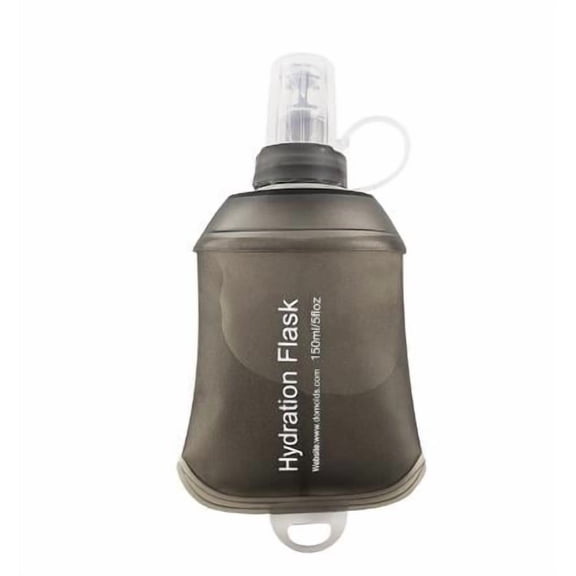 Raindrops Soft Tpu Water Bottle Foldable Lightweight for Running and Cycling Light Brown