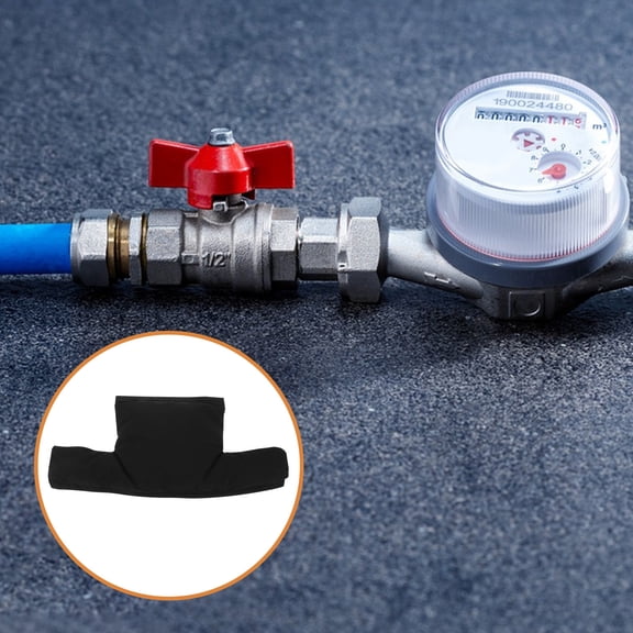 FOMIYES Black Cotton and Oxford Cloth Water Meter Cover for Cold Weather