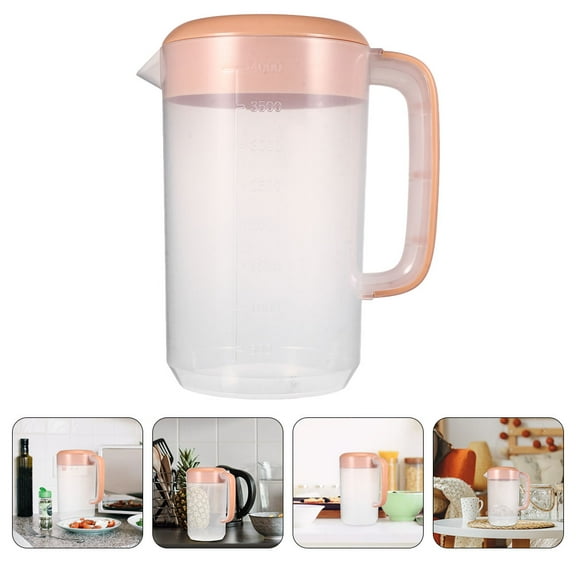 Raindrops  Water Pitcher with Lid Carafe Liquid Storage Container Spout Pink