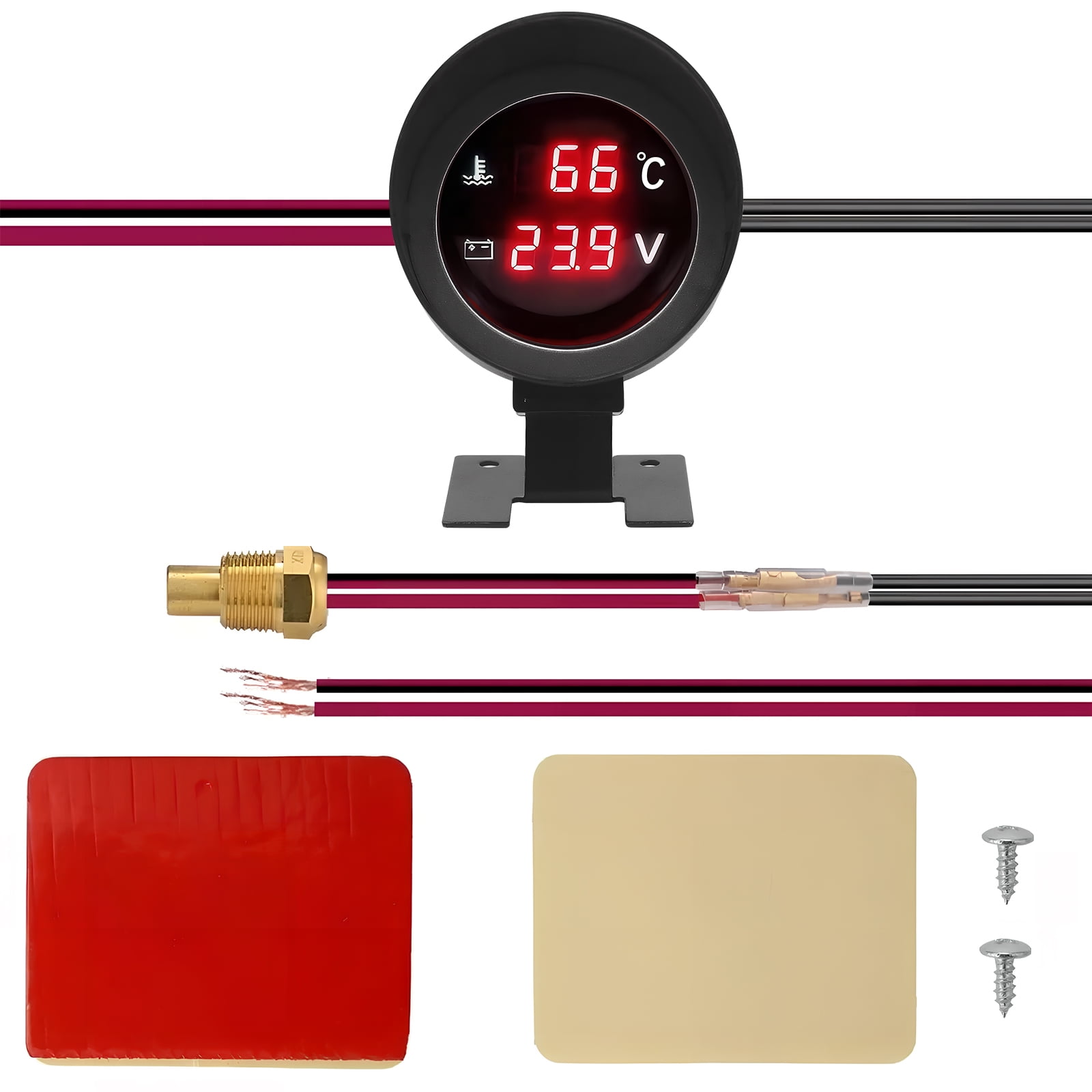 Raindrops Temperature Gauge For Car Auto Replacement Water Gauges Black