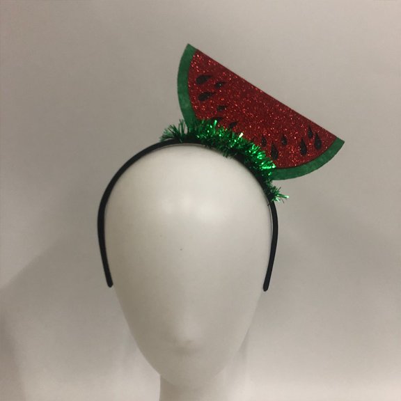 Raindrops Watermelon Design Headbands for Parties and Decoration Red Felt Cloth Lightweight Photo Props 4 Pieces