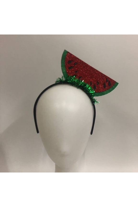 Watermelon Design Headbands for Parties and Decoration Red Felt Cloth Lightweight Photo Props 4 Pieces