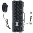 thumbnail image 1 of FOMIYES Ergonomic Black Gaming Keyboard with 12 Multimedia Keys and USB Mouse, 1 of 8